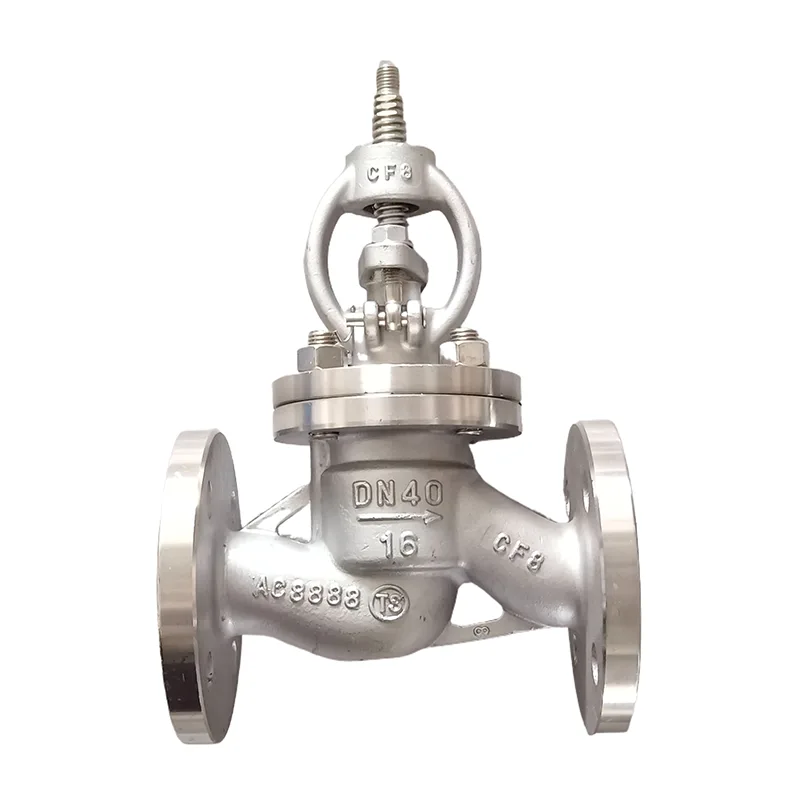 Valve ya Globu yenye Flanged ya Chuma cha pua 304